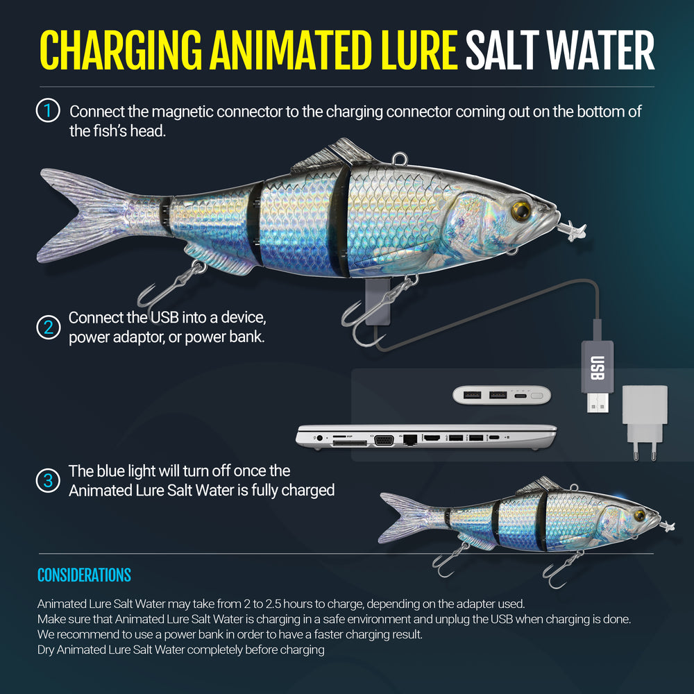 Animated Lure Salt Water charging instruction Animated Lure Salt Water charging instruction