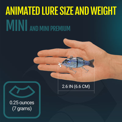 DIMENSIONS AND WEIGHT OF ANIMATED LURE MINI
